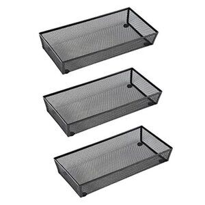 3 Pack Mesh Drawer Organizer Silverware Utensil Tray Kitchen Storage 12x6